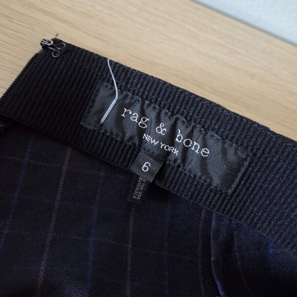 Rag & Bone Simone stretch trousers in dark blue plaid - Picture 4 of 5